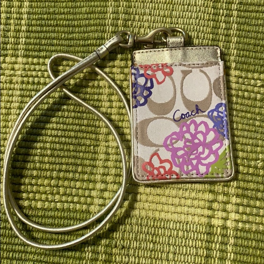 Gold Poppy Flower Coach Lanyard